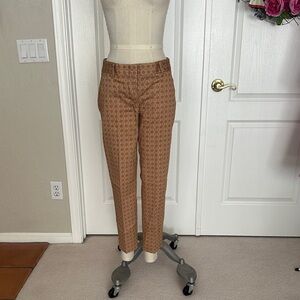 J. Crew Tan and Brown Patterned Trousers